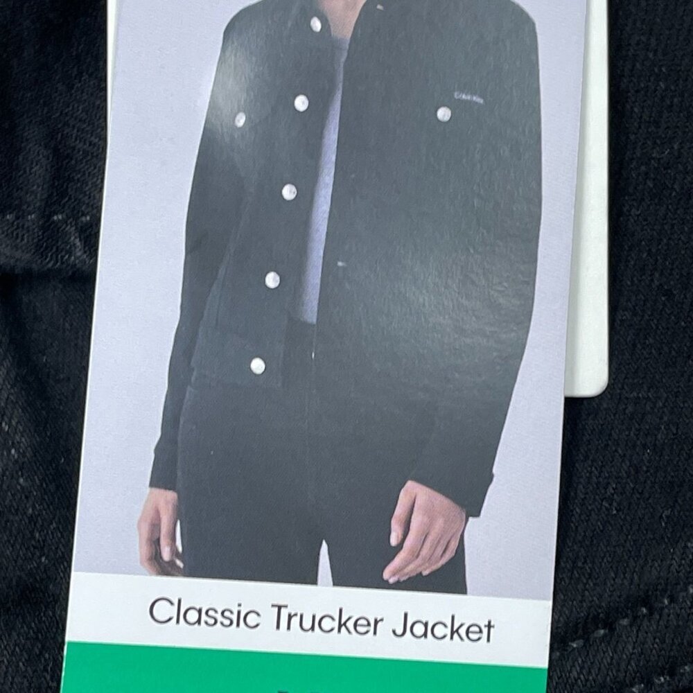 Calvin Klein Womens Classic Black Denim Trucker Jacket XL Casual Style d0158 - Picture 4 of 8